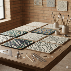 ورشة تصميم بلاط فخاري جداري للديكور